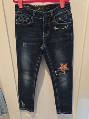Vigoss Dark Blue Skinny Jeans with Sequin Star